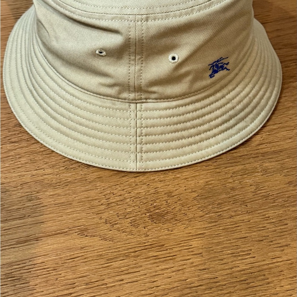 Burberry olive green Bucket Hat with Blue Logo